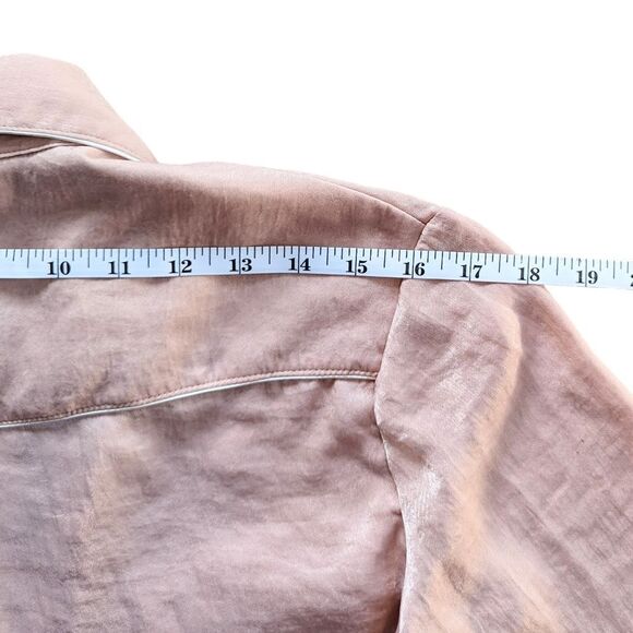 Ellie Mae satin button-down shirt light pink - Picture 12 of 12